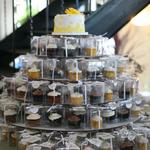 Wedding Cupcake favors topped with a simple cake topper